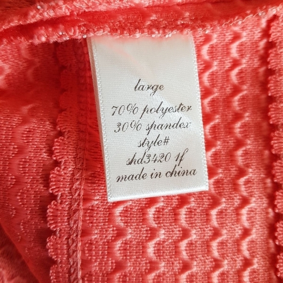 Strapless Coral Fit & Flare Dress - Size Large - Picture 8 of 9